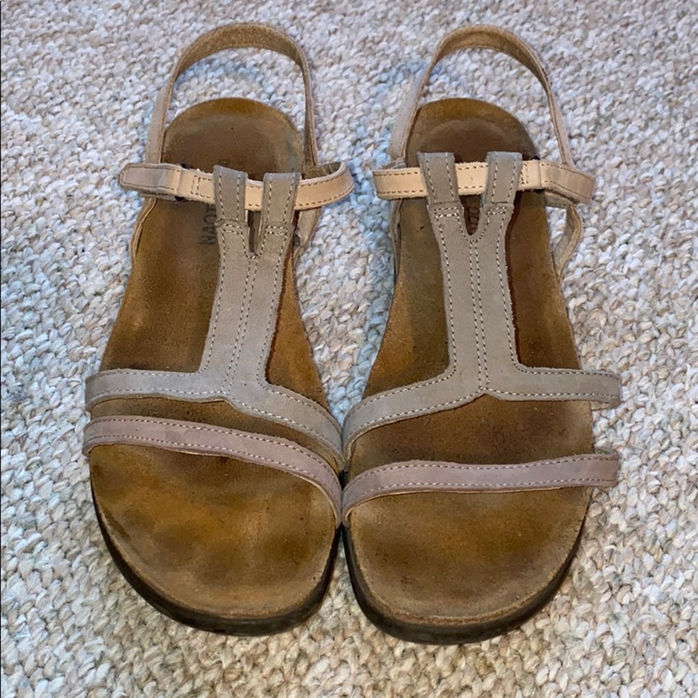 NAOT tonal Judith LeathEr Strappy Sandal in Grey